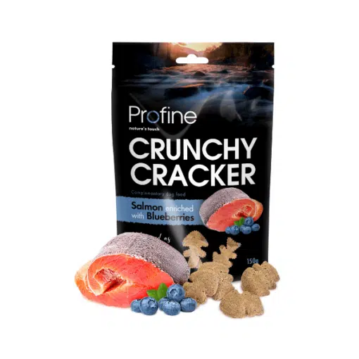 Profine Hundegodbidder Crunchy Cracker Med Laks og Blåbær - 150g