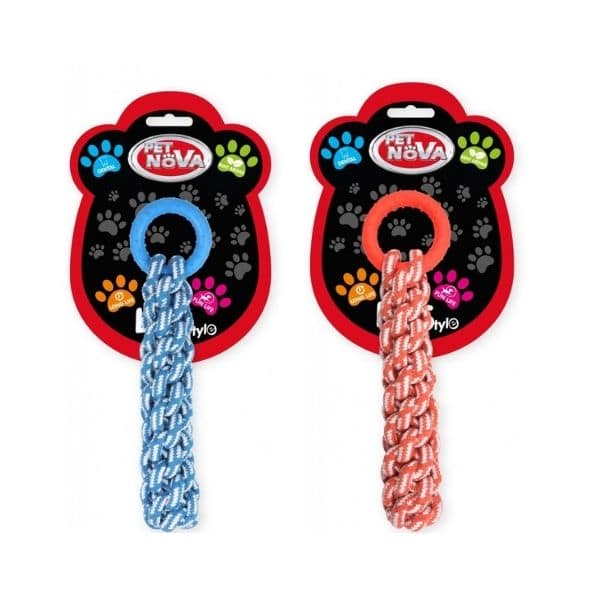Pet Nova Hundelegetøj TPR Ring Med Rebdummy - 30 cm